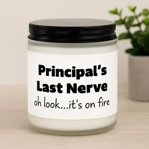 principal candle, funny principal candle, principal gift candle, Principal last nerve candle, principal appreciation gift, school administrator gift, christmas gift for principal, holiday principal gift, principal thank you, principal retirement gift