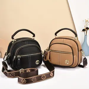 Korean version simple mini fashionable shoulder bag new versatile bag women's trendy mobile phone bag summer crossbody bag Purse Leather