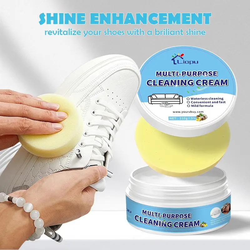 White Shoe Paste Cleaning Kit - Sneaker Stain Remover Paste - No-Rinse Formula with Sponge - Footwear, Comfort maintainance Home CaNo-rinse cleaning