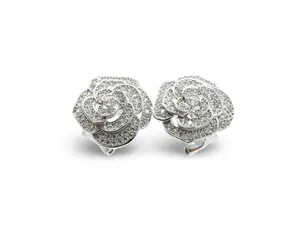 Rose Earrings Sterling Silver 925