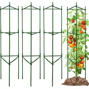 4-Pack 48-Inch Adjustable Tomato Cages, Heavy-Duty Metal  Support Trellis for Garden and Pots, DIY Tomato Stakes, Height Adjustable 16 to 192 Inches