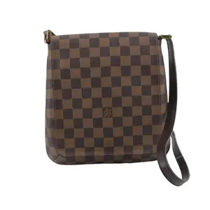 Pre-owned Louis Vuitton canvas Shoulder Bags Musette Salsa Damier Ebene Long strap crossbody bag manufactured 2004