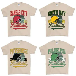 All 32 Teams Vintage Football Fan T-Shirt Collection - Sand Edition - Celebrate with Classic Sports Apparel - Show Your Pride for Every Football City Menswear Top