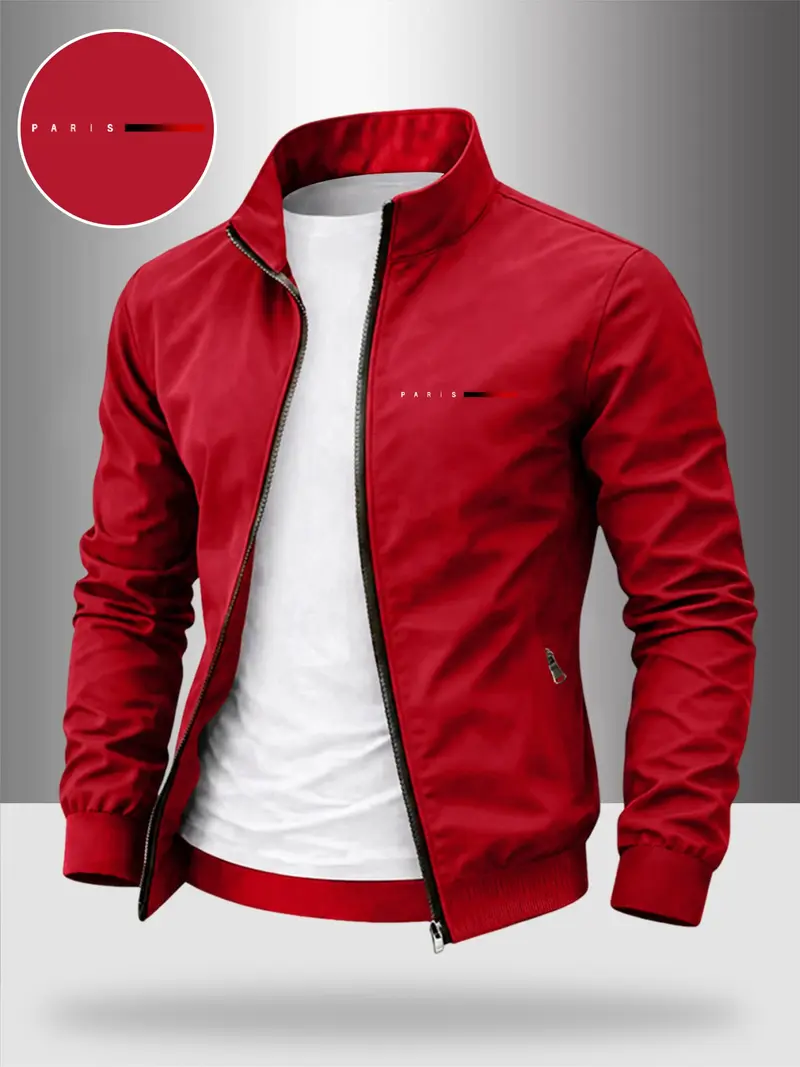 mens stand collar jacket - TikTok Shop