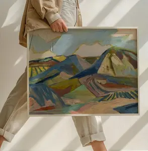 Neutral Desert Landscape Giclée Print Boho Southwest Wall Art