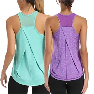 2pcs Women's Polyester Tank Tops 85Polyester15Elastane Crew Neck High Stretch Solid Color Knit Sports Summer Camisole