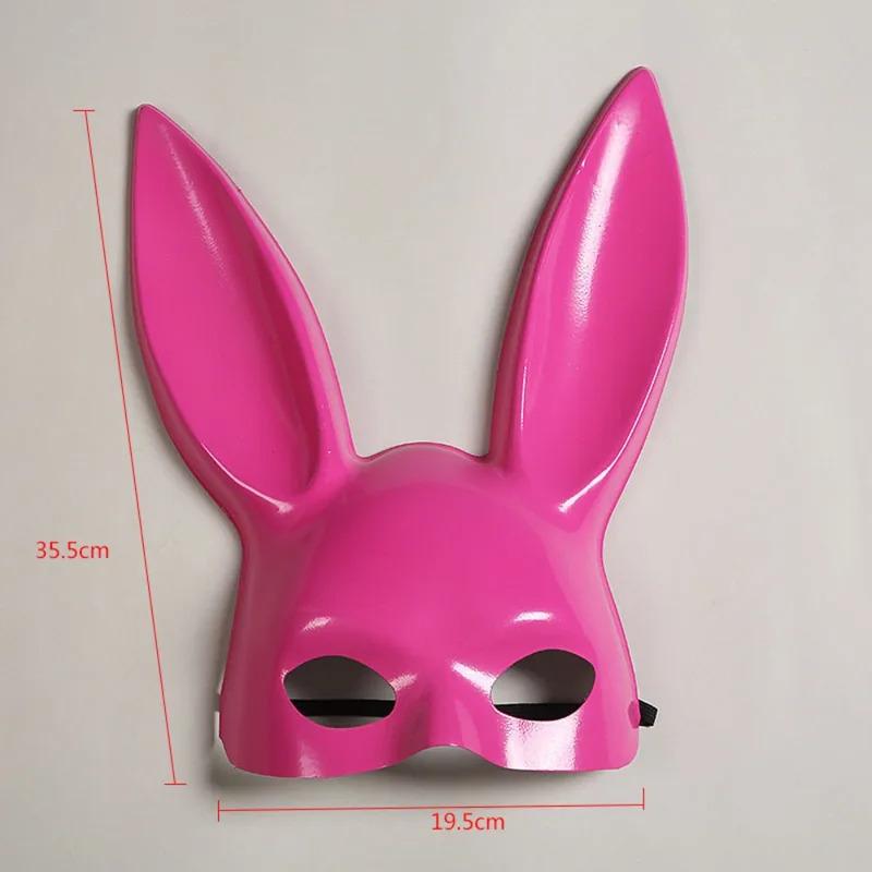 Anime Bunny Mask for Women Girls with Ears and Princess Rabbit Headband Perfect for Masquerade Parties Cosplay Costume Props 26*35cm