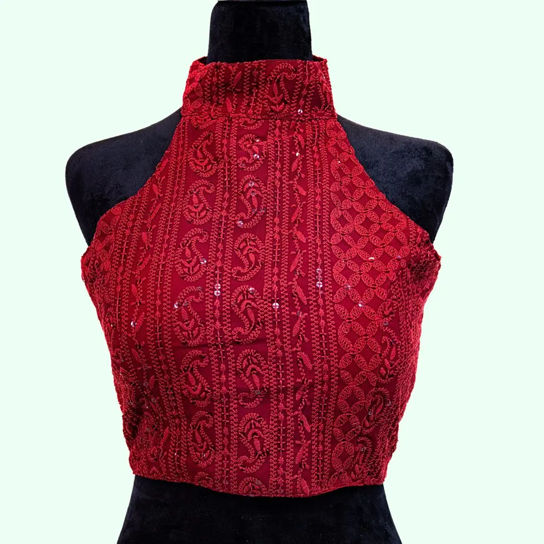 Modern Back Cut Sequence Blouse
