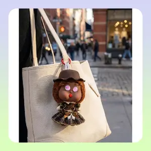 Interactive Touch-Sensitive Puff Pout AI Doll, Romantic Painter Figure in Vibrant Red Outfit, Cute Cartoon Knitted Doll for Whimsical Fans, Creative Collections & Backpack Pendan Ball focus t dollar tree squishy squishy fidgets girl dolls bouncing pillow