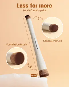 EIGSHOW Dual‑Ended Foundation & Concealer Brush Makeup Brush– Vegan, Cruelty‑Free, Angled Precision for Airbrushed Base Coverage(D110B,D110C)