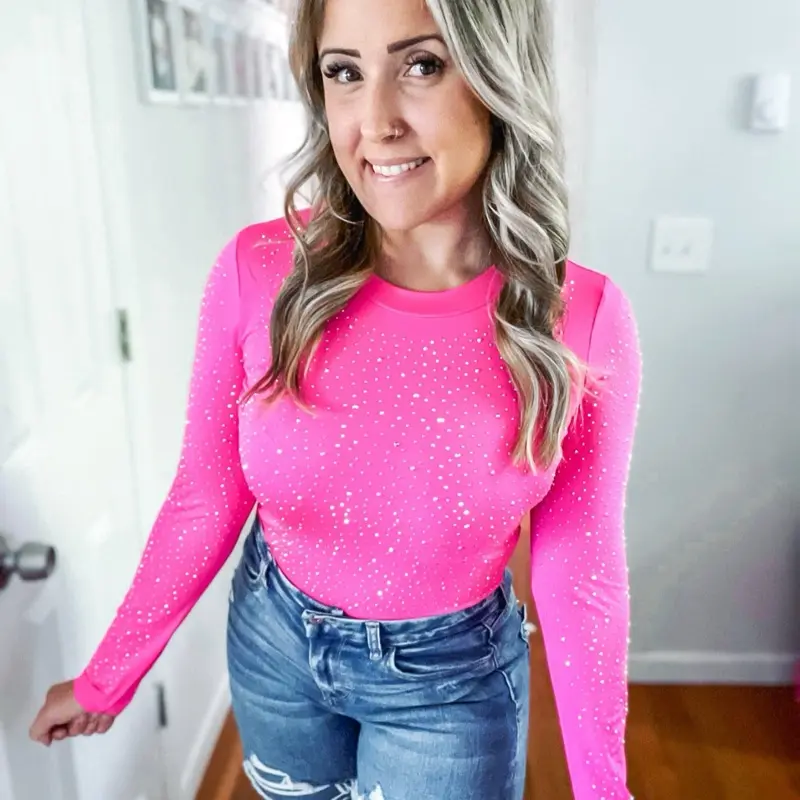 Razzle Dazzle Long Sleeve Pink Bodysuit