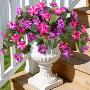 Artificial Fake Flower Plant Outdoor Decoration, Artificial Flower Decorations, Artificial Fake Plants, 1 Piece Artificial Trumpet Silk Flower Plastic Faux Flowers UV Resistant, Realistic Indoor Decor for Home Garden Balcony