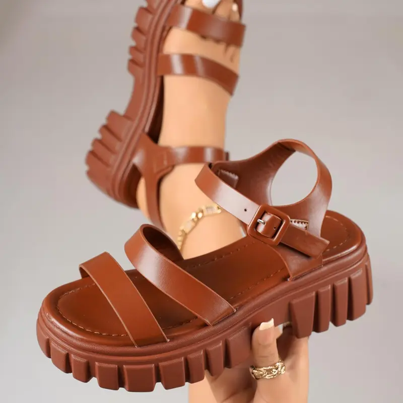 Women's Fashionable Solid Color Platform Sandals, Fashionable Sling Sandals, Fashionable Comfy Sandals, Casual Comfortable Platform Sandals for Summer, Lightweight Breathable Shoes for Daily Wear, Footwear Sandal
