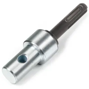 1 Count Round Shank Garden Earth Auger Drill Adapter, 3/4 inch Internal Diameter, 2 Slot, 4.1 inch Overall Length, Concrete, Soil, Drill Bit Adapter twist masonry hex