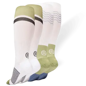 Men's Compression Socks with Grips, 2-Pair Stylish Breathable Cotton Blend for Extended Sizes 13-16, 15-20 mmHg Support