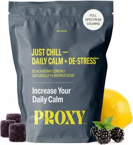 PROXY Just Chill Gummies for Daily Calm & Relaxation – Ashwagandha, Magnesium & L-Theanine Vegan Gummies | Blackberry Lemon | 30 Count