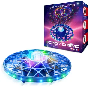 Force1 Scoot Cosmo LED Hand Operated Drone for Kids or Adults - Hands Free Motion Sensor Mini Drones with Bright LED Projection, Easy Indoor Flying Orb Ball Small UFO Toy for Boys and Girls (Blue)