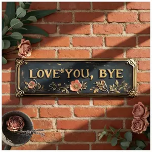 Vintage Metal Wall Art Decor, Colorful Text Design, Durable Material, Perfect for Home & Office Use, Size 16x4 Inches, Vintage Plaque Decor