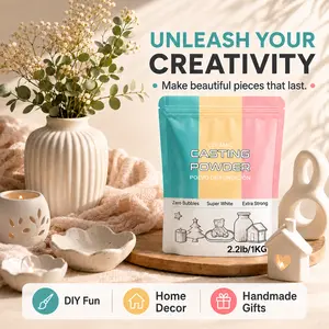 Casting Gypsum Powder - 1 kg White Plaster Powder for Silicone Molds, DIY Crafts, Home Decor Projects