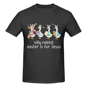Religious Easter T-Shirt | Silly Rabbit Ducks Holding Cross & Eggs Gift