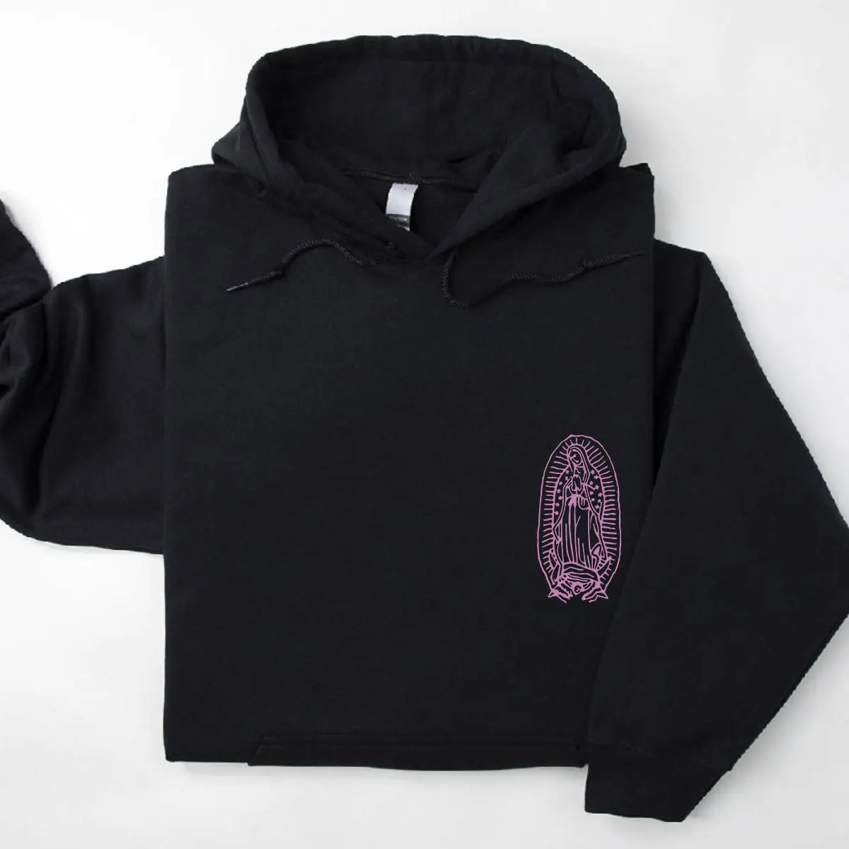 Virgen de Guadalupe Hoodie Unisex Classic Cotton Fabric, Mexican Catholic Faith Tee, Latino Culture Religious Top, Chicano Style Streetwear Apparel, Spiritual Graphic Unisex Shirt for Men For Women, Hispanic Heritage Gift