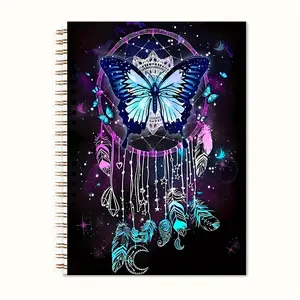 1pc Butterfly Spiral Journal Notebook Inspirational Mental Health Journal Gifts for Friends, School Counselor Therapist Gifts, Office Stationery Creative Office Notepad 5.5x8.3in