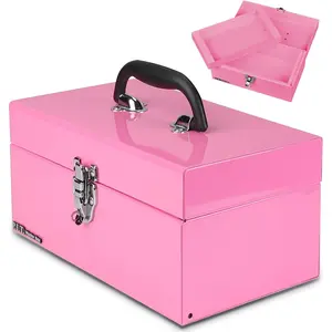 12 Inch Tool Box,Small ToolBox with Latch Closure for, Warehouse,,Pink