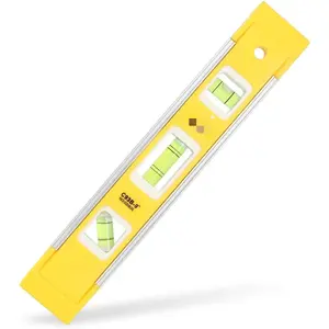 9 Inch Magnetic Box Level Torpedo Level,3 Different Bubbles/45 ° /90 ° /180 ° Measuring Shock Resistant Torpedo Level