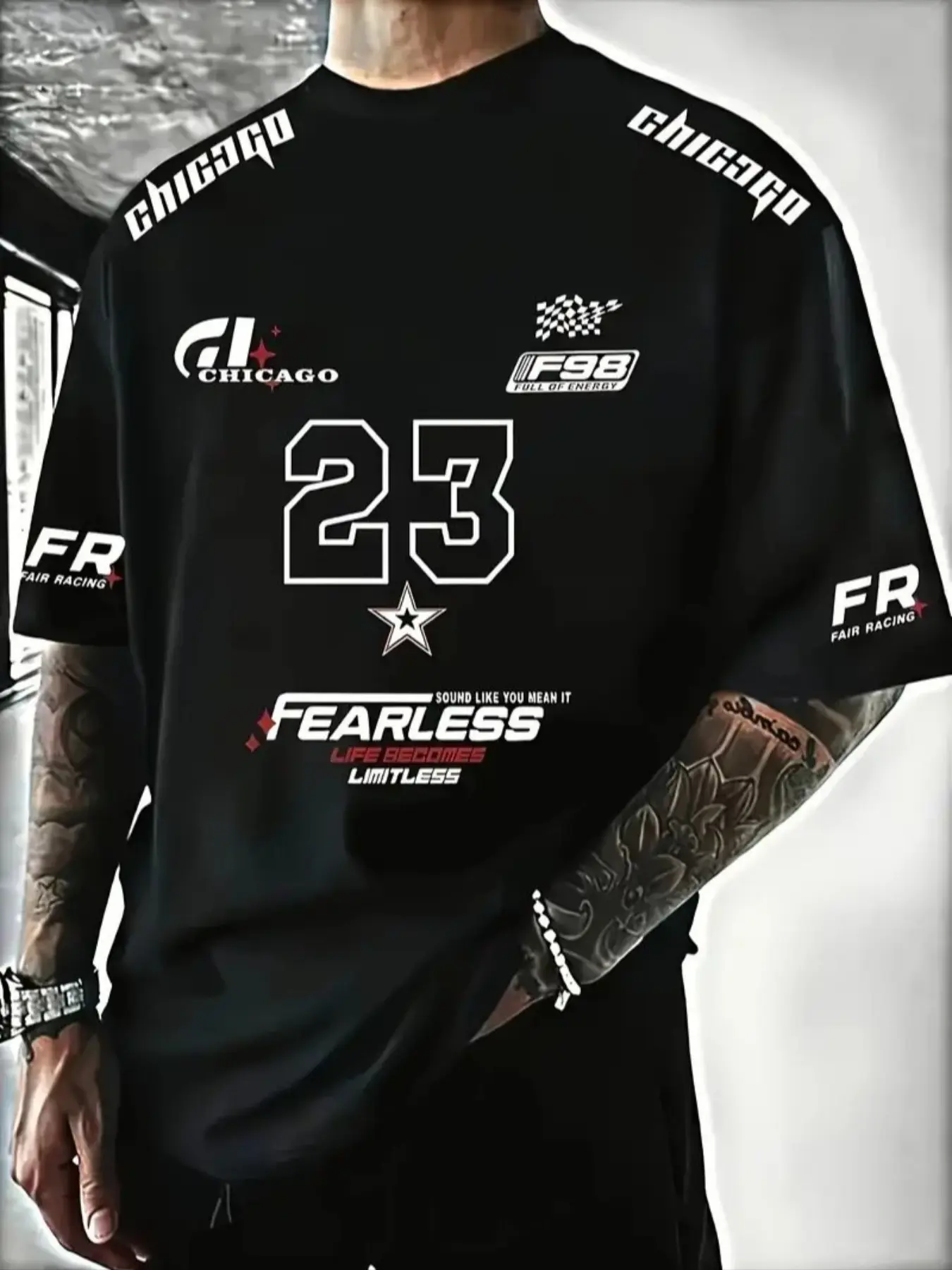 Men's Racing Icon #23 3D Print Short Sleeve T-Shirt, Casual Streetwear, Breathable Sports Top, Round Neck Summer Fashion Tee, Athletic Sports Clothing, Gym Outfit Tee, Fitness T Shirt, Casual Sports Tops
