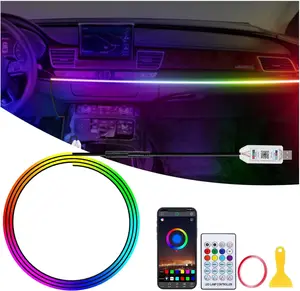LED Lights for Car, 43.3in RGB Strip Light Car LED Lights Interior with USB Port, App Control, Music Sync, 146 LEDs Interior Ca r Lights for Women Men Gifts