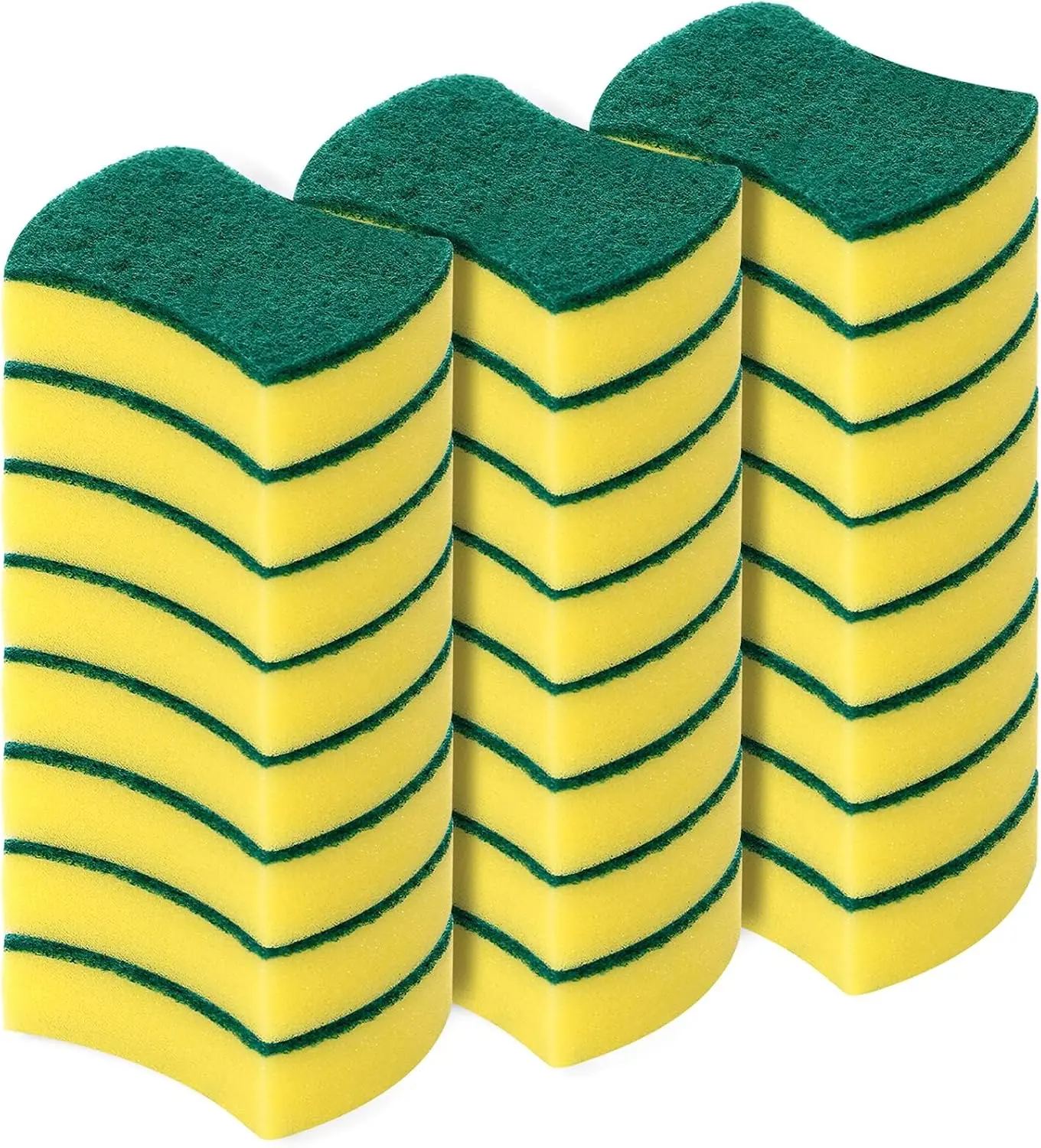 Heavy Duty Double-Sided Kitchen Scrub Sponge - Scratch-Free Cleaning Tool for Dishes, Pots & Pans