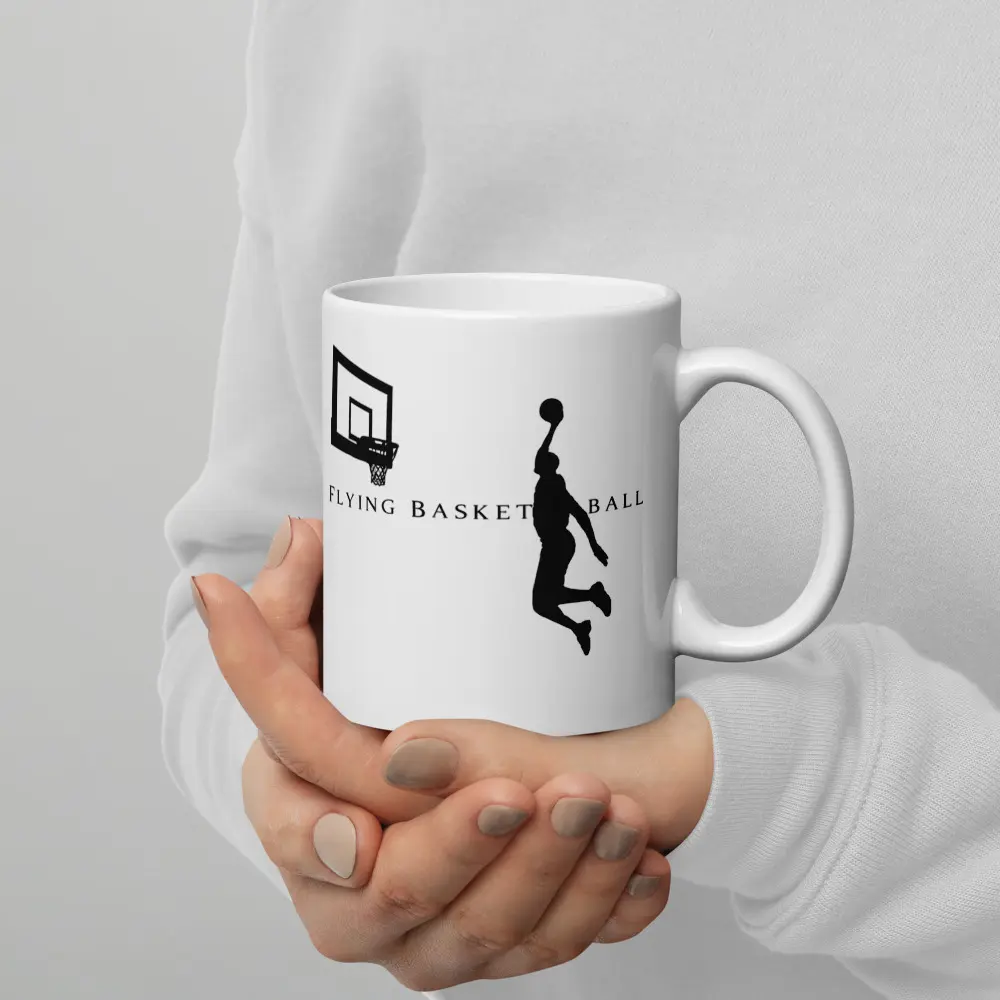Ceramic Coffee Mug - Basketball Flying White Coffee Mug - Coffee Cup - Basketball Mugs - Jordan Mug