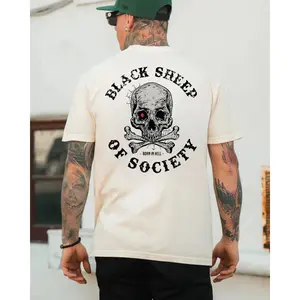 Black Sheep Of Society T-Shirt, Skull Biker Shirt, Outlaw Rebel Graphic Tee, Anti Social Dark Streetwear Shirt, Punk Tattoo Style Tee, Edgy Men Hoodie