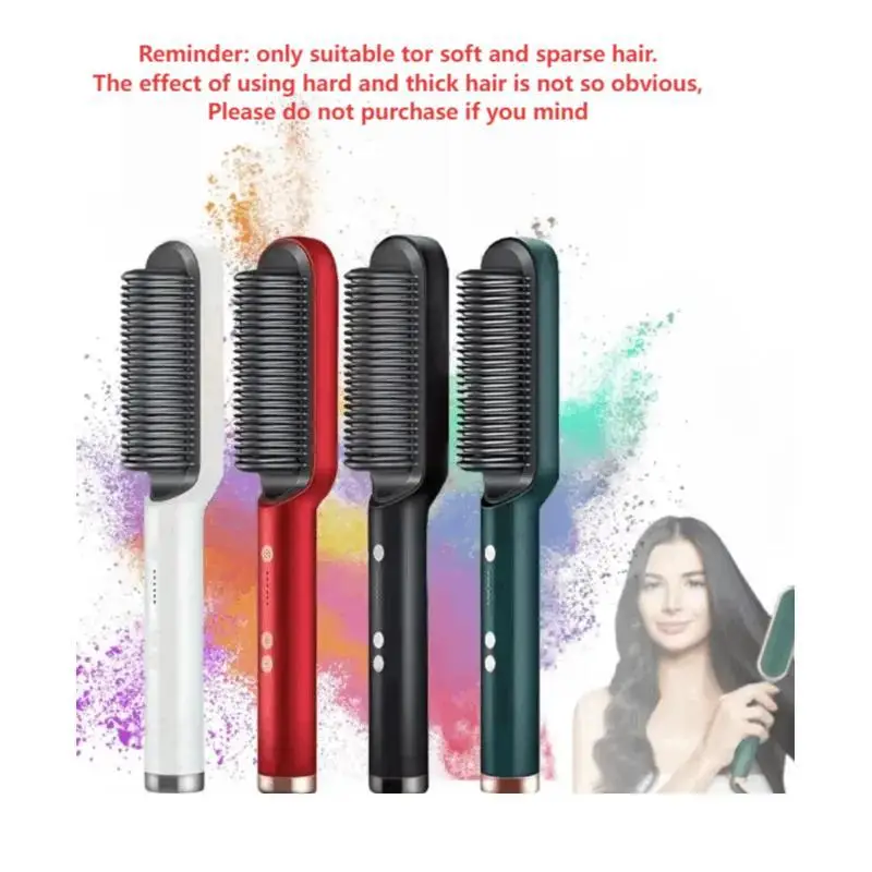 Electric Hair Straightener Brush, Durable Hair Straightening Comb, Thermal Brush Straightener, Hairdressing Tool, Hair Styling Tools, Negative Ion Str