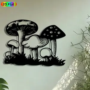 1pc Whimsical Mushroom Cluster Metal Wall Art, Enchanted Fungi Statue Mural, Intricate Craftsmanship, Artistic Metalwork, Perfect for Easter, Housewarming Decor, Perfect for Garden Fence Bedroom Kitchen Decor, Ideal Gift for Nature Enthusiasts.