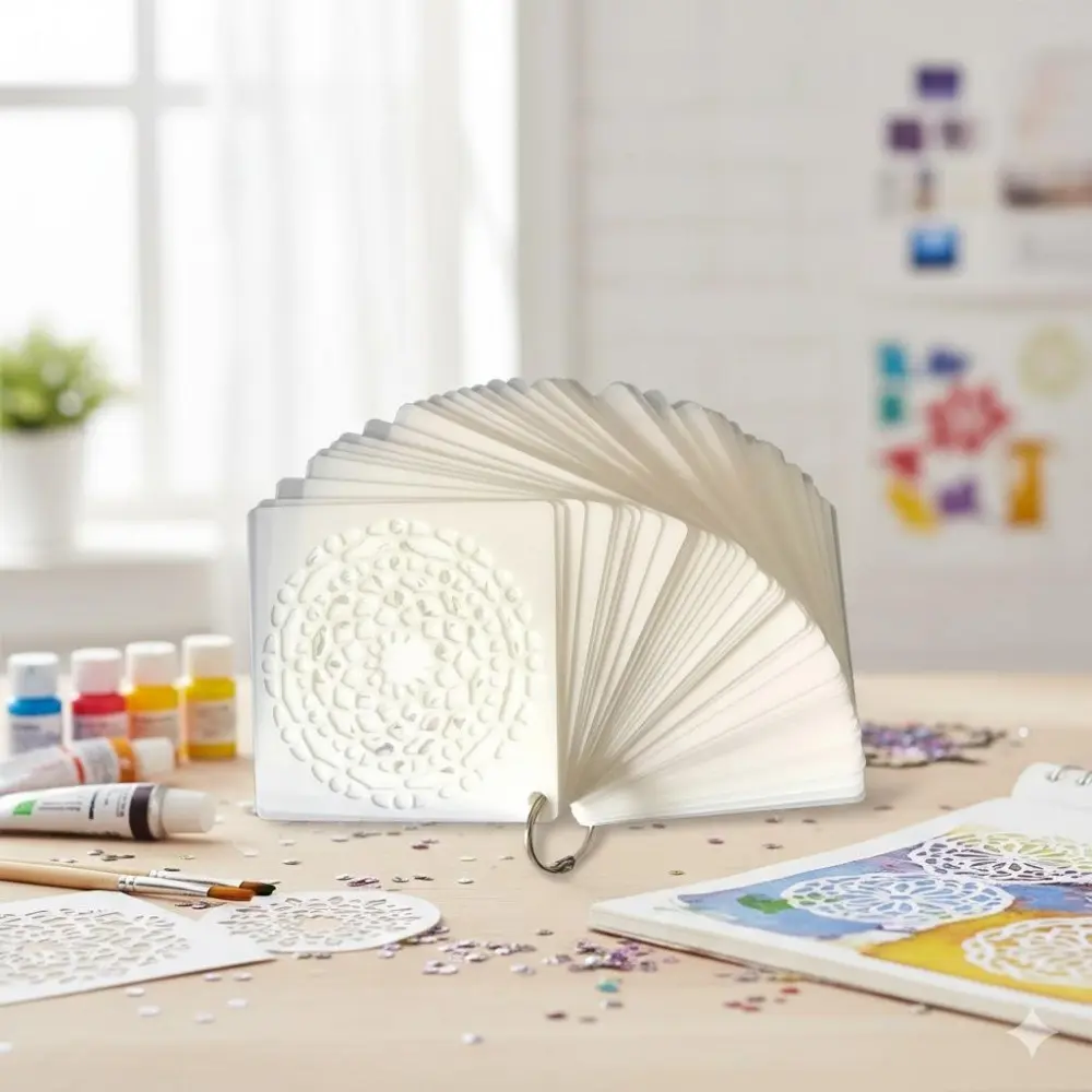 Reusable Mandala Stencil Kit, Laser-Cut Transfer Tools for Wall, Wood, Tile & Fabric Painting, Waterproof DIY Art Templates, Stress-Relief Decor & Craft Supplies for Journaling and Home Decor.