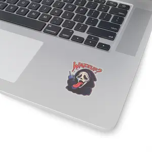 Wazzup? Scream Mask Sticker | Kiss-Cut Horror Decal