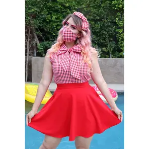 Berry Good / Red Gingham Reversible Mask