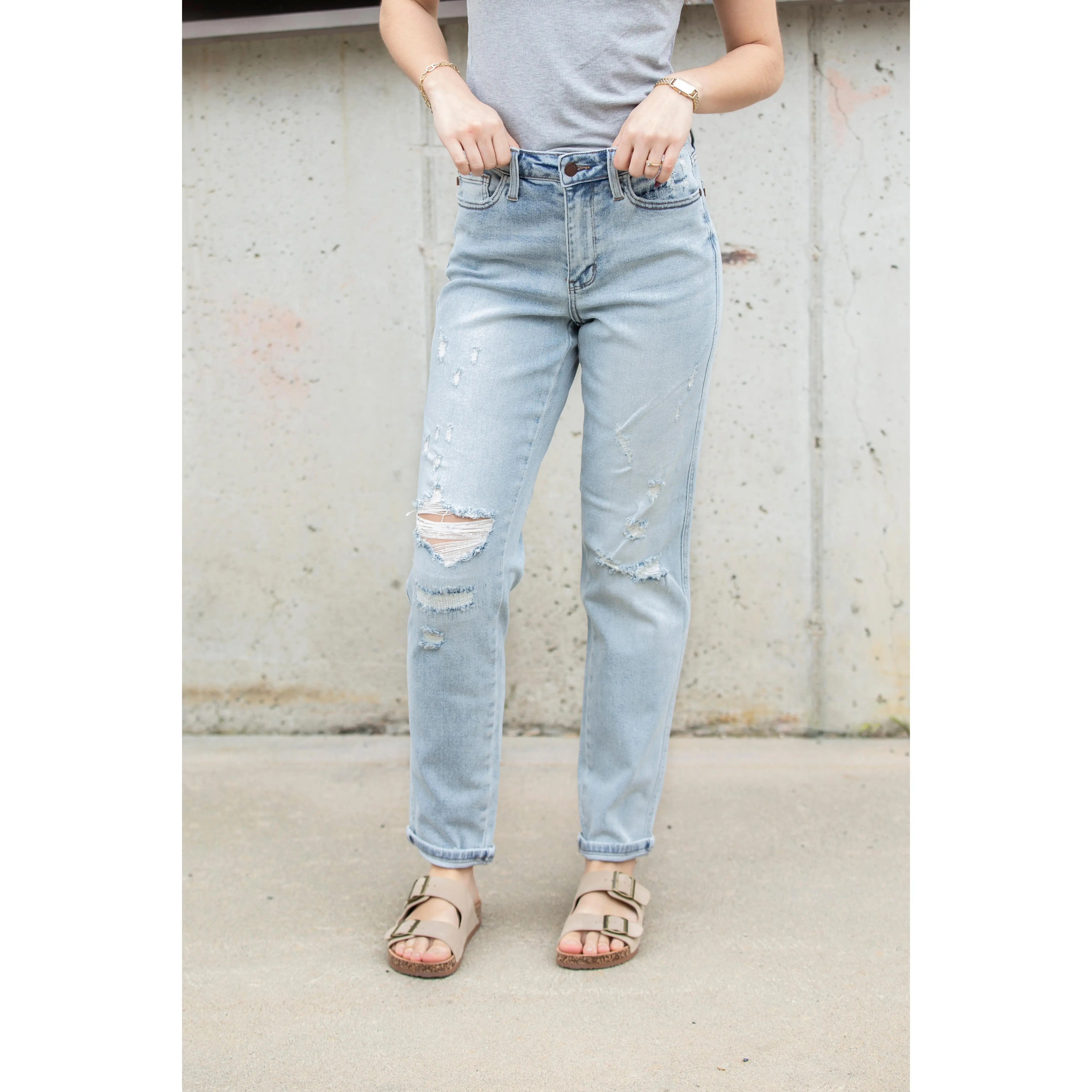 Women's The Julie Mid-Rise Cuffed Boyfriend Jeans, Cotton-Spandex Blend Women's Bottom