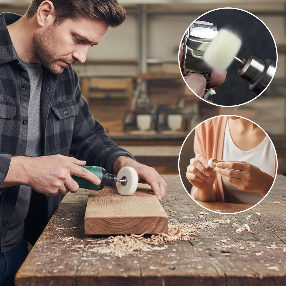  72pcs Wool Felt Polishing Buffing Wheel Heads with Polish Compound Suitable for Jewelry, Watch Repair, Rotary Tools Accessories, 1/8" Shank Buffing Heads for Rotary Grinders, Polish Compound Applicator for Hobbyists & Professionals 72pcs Wool Felt Polishing Buffing Wheel Heads with Polish Compound Suitable for Jewelry, Watch Repair, Rotary Tools Accessories, 1/8" Shank Buffing Heads for Rotary Grinders, Polish Compound Applicator for Hobbyists & Professionals