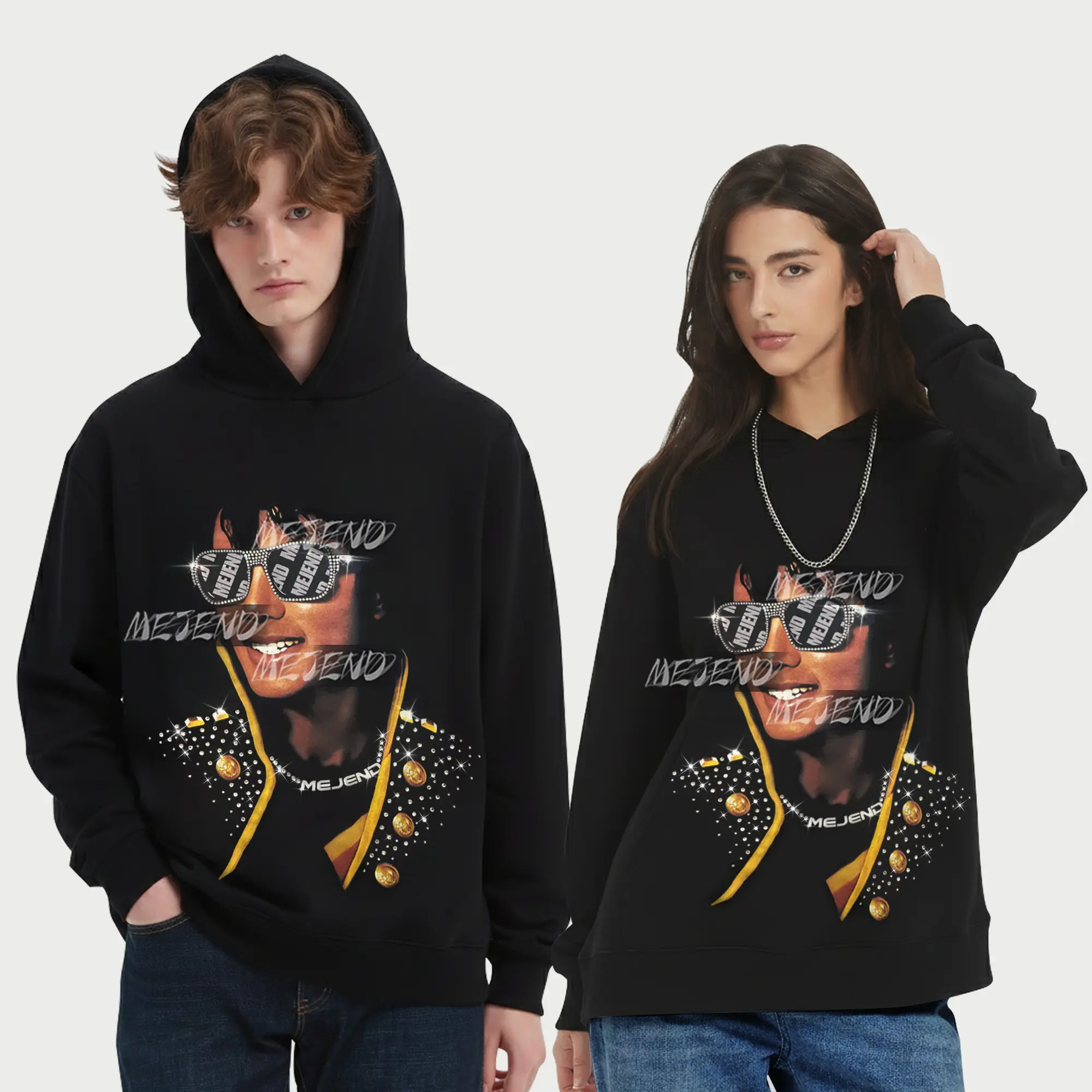 MeJend Men's Classic Crewneck Sweatshirt, Vintage Streetwear Pullover, Casual Cotton Long Sleeve Top