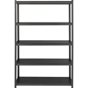 212 MAIN Durable Boltless Riveted Steel Frame Shelving Racks, Space-Saving, 3200 lbs Capacity, 48x24x72 in Black Bookshelf Rack for Commercial/Office Furniture Use