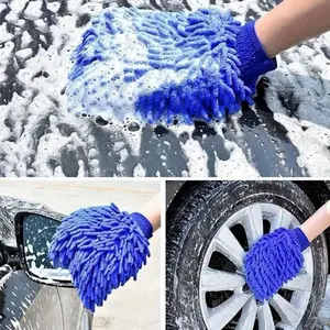 Reusable Double-sided Car Wash Glove, Microfiber Cleaning Glove, Quick Drying Car Cleaning Tool, Car Wash Accessories for Car Care & Detailing