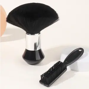 2 Pack Barber Brush Small Brushes Tool for Fades Cleaning Trimmer Hair Clippers Barbershop Lightweight Durable Styling Beard Brush for Men