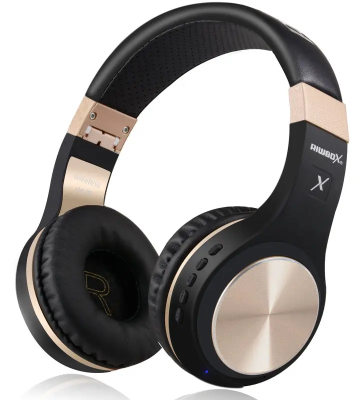 Riwbox Bluetooth Headphones, XBT-80 Folding Stereo Wireless Bluetooth Headphones Over Ear with Microphone and Volume Control, Wireless and Wired Headset for PC/Cell Phones/TV/iPad