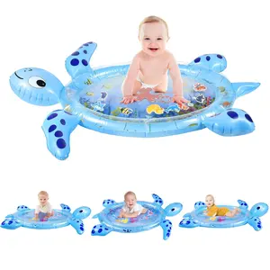 Sea Turtle Tummy Time Water Mat – Inflatable Baby Play Mat for 3–12 Months Boys & Girls, Sensory Activity Toy & Gift for Visual and Muscle Development