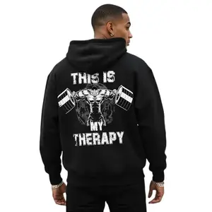 This Is My Therapy Bodybuilding Hoodie, Gym Motivation Graphic Pullover, Fitness Lover Apparel, Weightlifting Workout Sweatshirt, Viral Gift