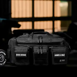 30L Perfect Duffle Bag Alpha Black (3 Pockets w/Full Velcro Front)