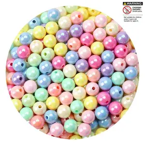1000 pcs 8mm Acrylic Round Beads - Mixed Colors Bulk Beads for Necklace, Bracelet & Jewelry DIY Crafting, Accessory Making Kit, Stackable Bead