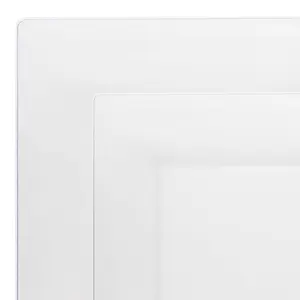Clear Square Plastic Dinnerware Value Set